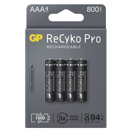 Battery AAA (R03) rechargeable 1,2V/800mAh GP Recyko Pro  4pcs