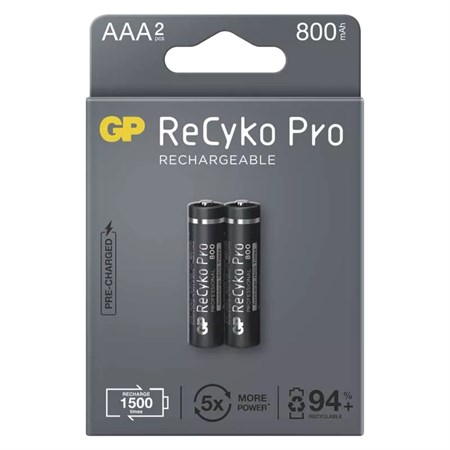 Battery AAA (R03) rechargeable 1,2V/800mAh GP Recyko Pro  2pcs