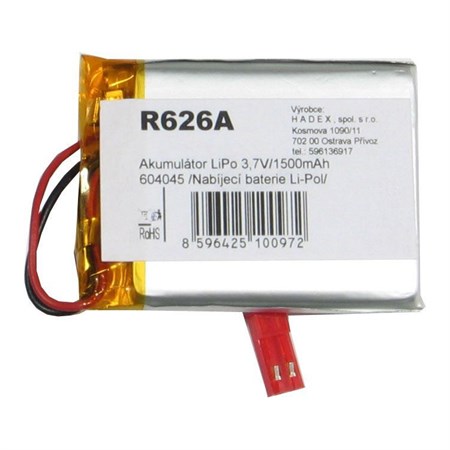 Rechargeable Li-Pol battery 3,7V/1500mAh 604045 Hadex
