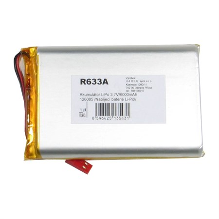 Rechargeable Li-Pol battery 3,7V/6000mAh 126085 Hadex