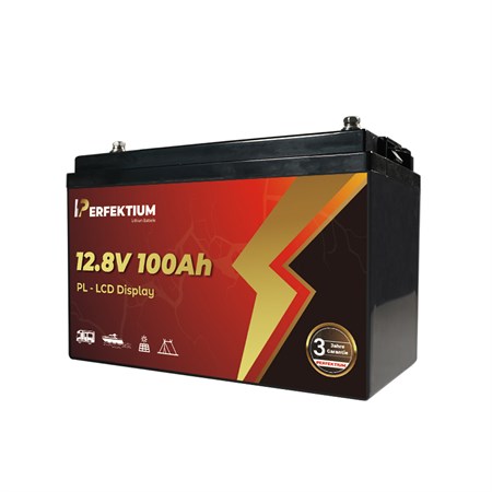 Battery LiFePO4 12,8V/100Ah Perfektium with LCD display