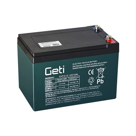 Sealed lead acid battery 12V 12Ah GETI  for electric motors
