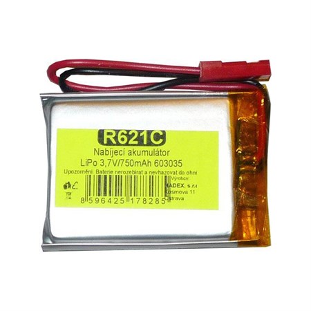 Rechargeable battery LiPo 3.7V/750mAh 603035 Hadex