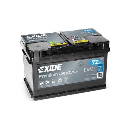 Car battery EXIDE Premium EA722 72Ah 12V 720A