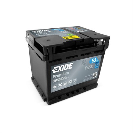 Car battery EXIDE Premium EA530 53Ah 12V 540A