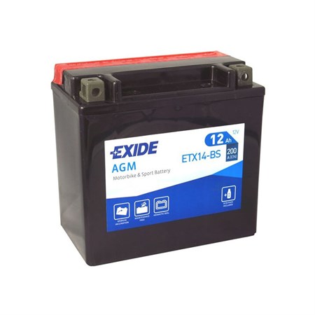 Baterie motocyklová 12V/12Ah EXIDE ETX14-BS