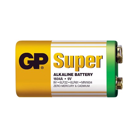 Battery 6F22 (9V) alkaline GP Super Alkaline (foil)