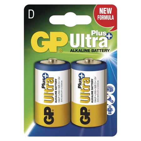 Baterie D (R20) alkalická GP Ultra Plus Alkaline  2ks