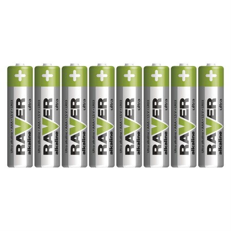 Baterie AAA (R03) alkalická RAVER  8ks