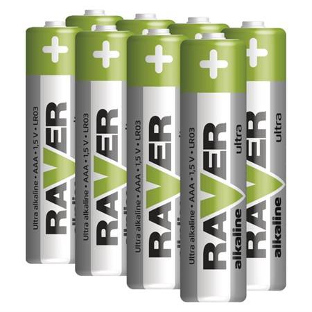 Battery AAA (R03) alkaline RAVER  8ks