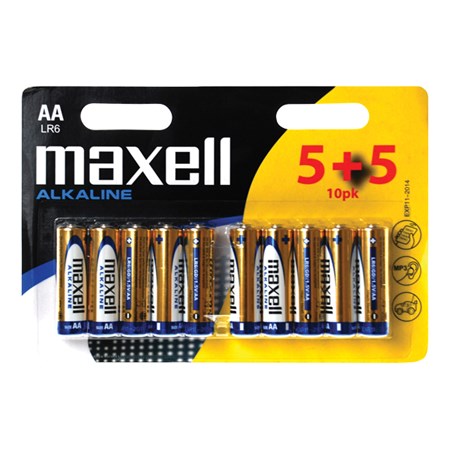 Baterie AA (R6) alkalická MAXELL 10ks / blistr