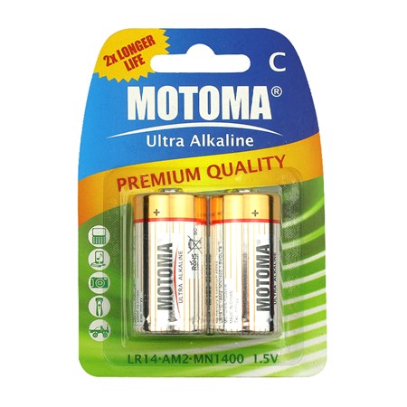 Balíček 3+1 (96 ks) Batéria alkalická C (LR14) MOTOMA Ultra Alkaline