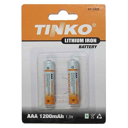 Lithium battery AAA R03 1,5V/1200mAh TINKO  2pcs