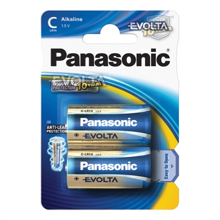 Batéria C (R14) alkalická PANASONIC Evolta 2ks / blister