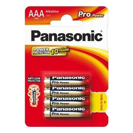 Baterie AAA (R03) alkalická PANASONIC Pro Power 4ks / blistr
