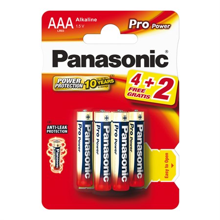 Battery AAA (R03) alkaline PANASONIC Pro Power 6BP