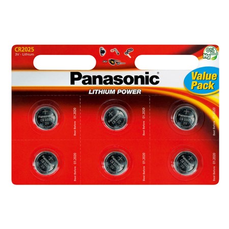 Batéria CR2025 PANASONIC lítiová 6ks / blister