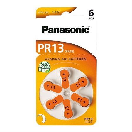 Baterie  PANASONIC AZ13/V13/PR13 do naslouchadel 6BL zinkovzdušné