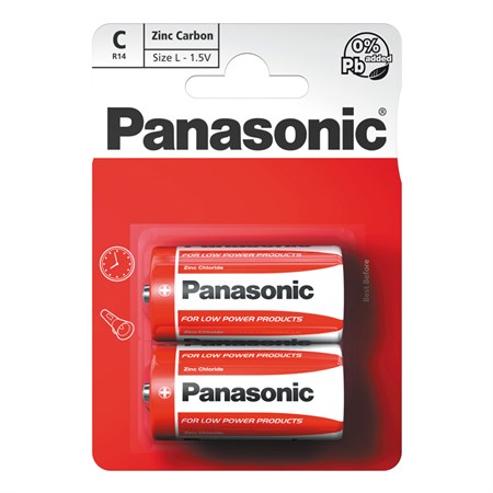 Battery C (R14) Zn-Cl PANASONIC Red 2pcs / blister
