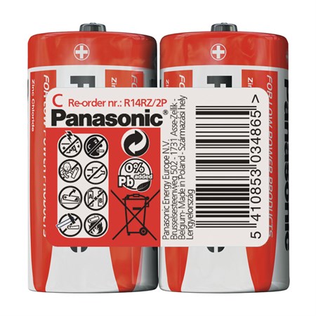 Batéria C (R14) Zn-Cl PANASONIC Red 2ks / shrink