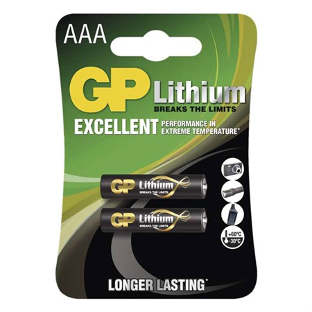 Baterie lithiová AAA R03 1,5V GP  2ks