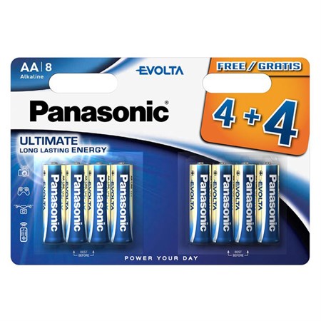 Batérie AA (R6) alkalická PANASONIC Evolta 8ks / blister