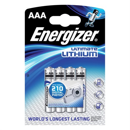 Lithium battery AAA R03 1.5V ENERGIZER Ultimate 4pcs / blister
