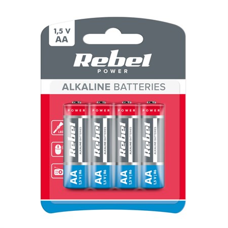 Battery AA (R6) alkaline REBEL Alkaline Power 4pcs / blister BAT0061B