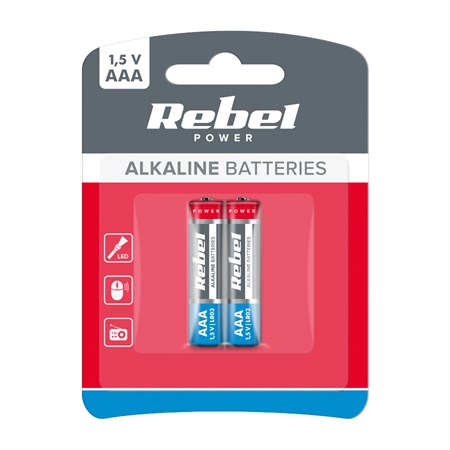 Baterie AAA (R03) alkalická REBEL Alkaline Power 2ks / blistr BAT0066B