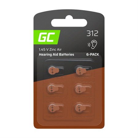 Battery GC 312 (P312, PR41, ZL3) 6 pcs in a blister for hearing aids