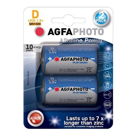 Battery D (LR20) alkaline AGFAPHOTO Power 2pcs / blister