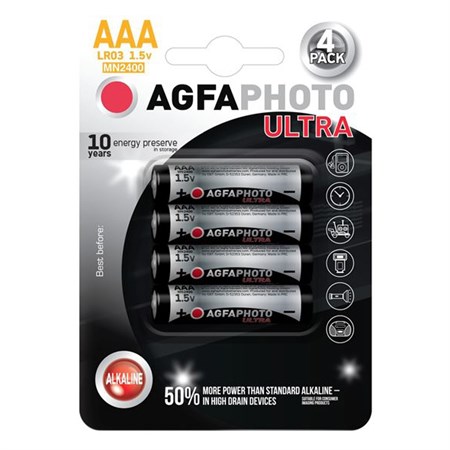 Battery AAA (LR03) alkaline AGFAPHOTO Ultra 4 pcs / blister