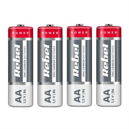 Battery AA (R6) Zn-Cl REBEL 4pcs / shrink BAT0081