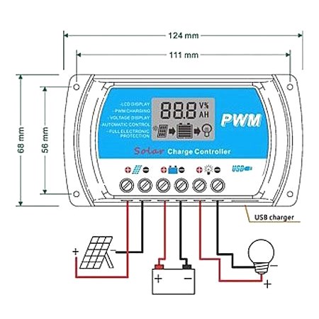 Solární regulátor PWM RTD1210 12-24V/10A