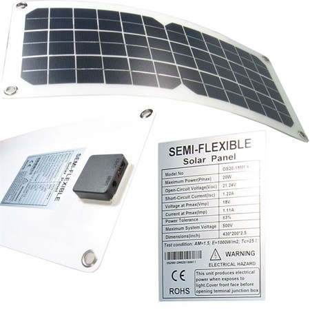 Solar panel USB+ 12V/20W flexible OS20-18MFX