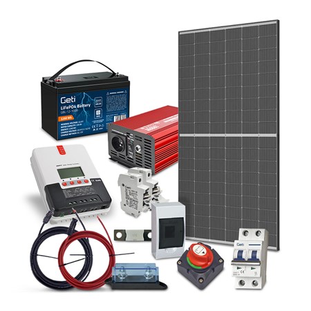 Solární sestava ostrovní TRINA 440Wp, baterie LiFePO4 12V 100Ah, měnič 230VAC 1000W