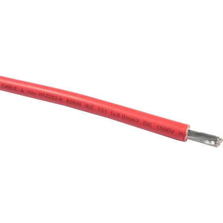 Solární kabel 6mm2, 1500V, červený, 100m