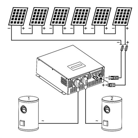 Solárny invertor ECO Solar Boost MPPT-3000 3,5 kW PRO, Ohrev vody