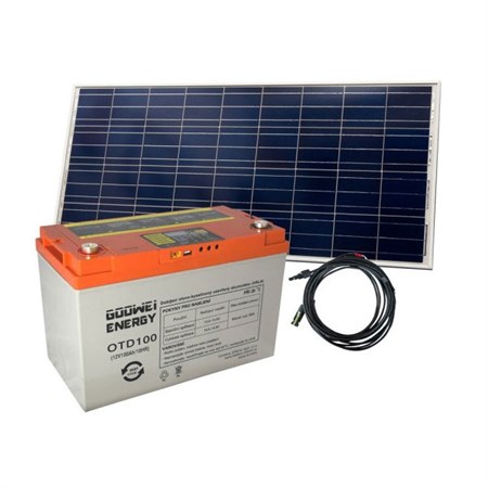 Solárny set batérie GOOWEI ENERGY OTD100 (100Ah, 12V) a solárny panel Victron Energy 115Wp/12V
