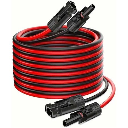 Solar cable 4mm2, red+black with MC4 connectors, extension 10m