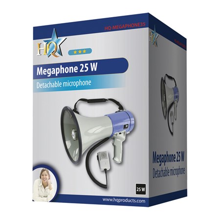 Megafón 25W s odnímateľným mikrofónom HQ-MEGAPHONE35