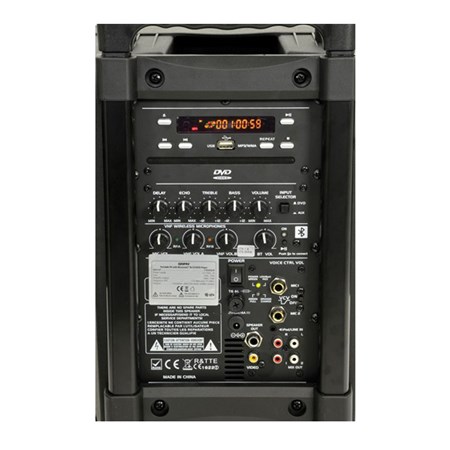QTX PAV-8, přenosný 8'' zvukový systém CD-DVD-USB-Bluetooth-2xVHF 1