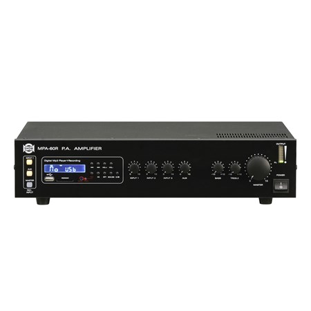 Amplifier SHOW MPA-60R, 60W / 4 Ω / 25 V, 70 V or 100 V, built-in recorder