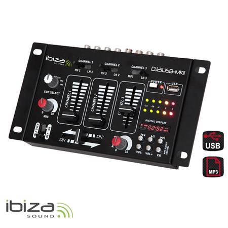 Mixing console IBIZA DJ21USB-MKII