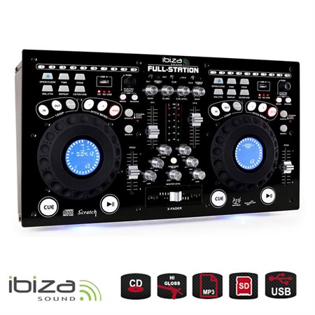 Pult mixážní IBIZA FULL-STATION s dvoj CD/USB/SD