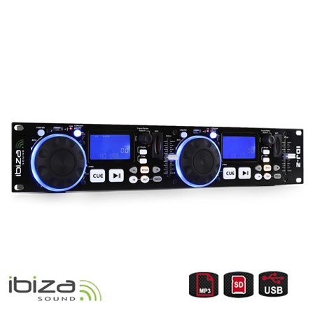 Přehrávač IBIZA IDJ2 dvojitý USB,SD,MP3, DJ Controller