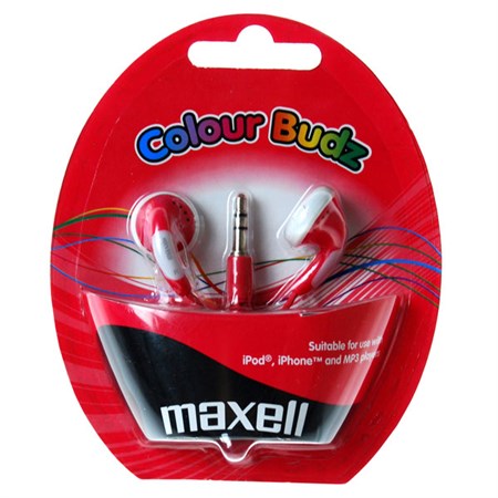 Sluchátka Maxell 303365 Colour Budz Red