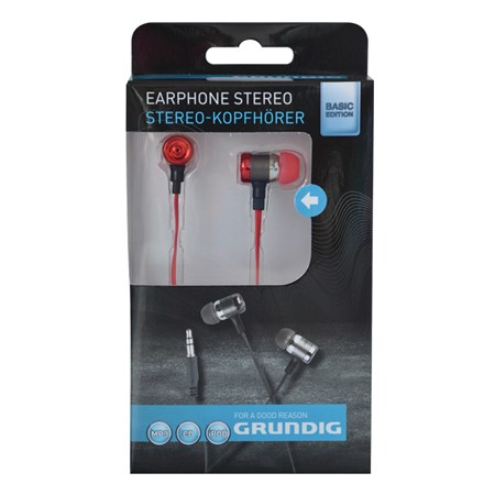 Earphone flat cable red