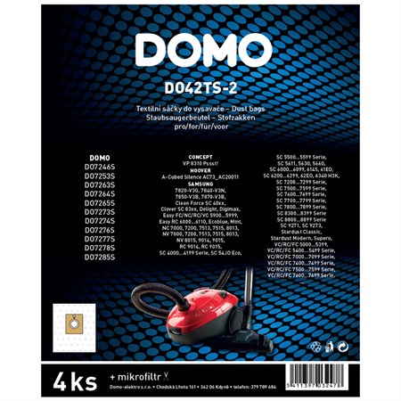 Vacuum Cleaners bags DOMO DO42TS-2 4pc