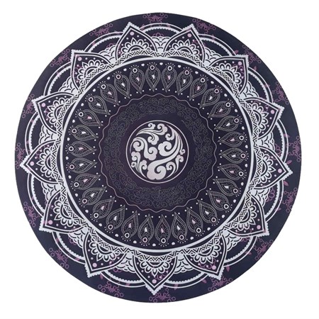 Yoga mat Mandala Black round 70cm